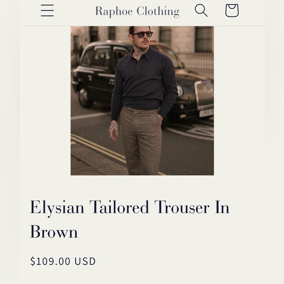 Raphoe Clothing Classic Elysian Tailored Trousers Size 32 - Picture 6 of 6